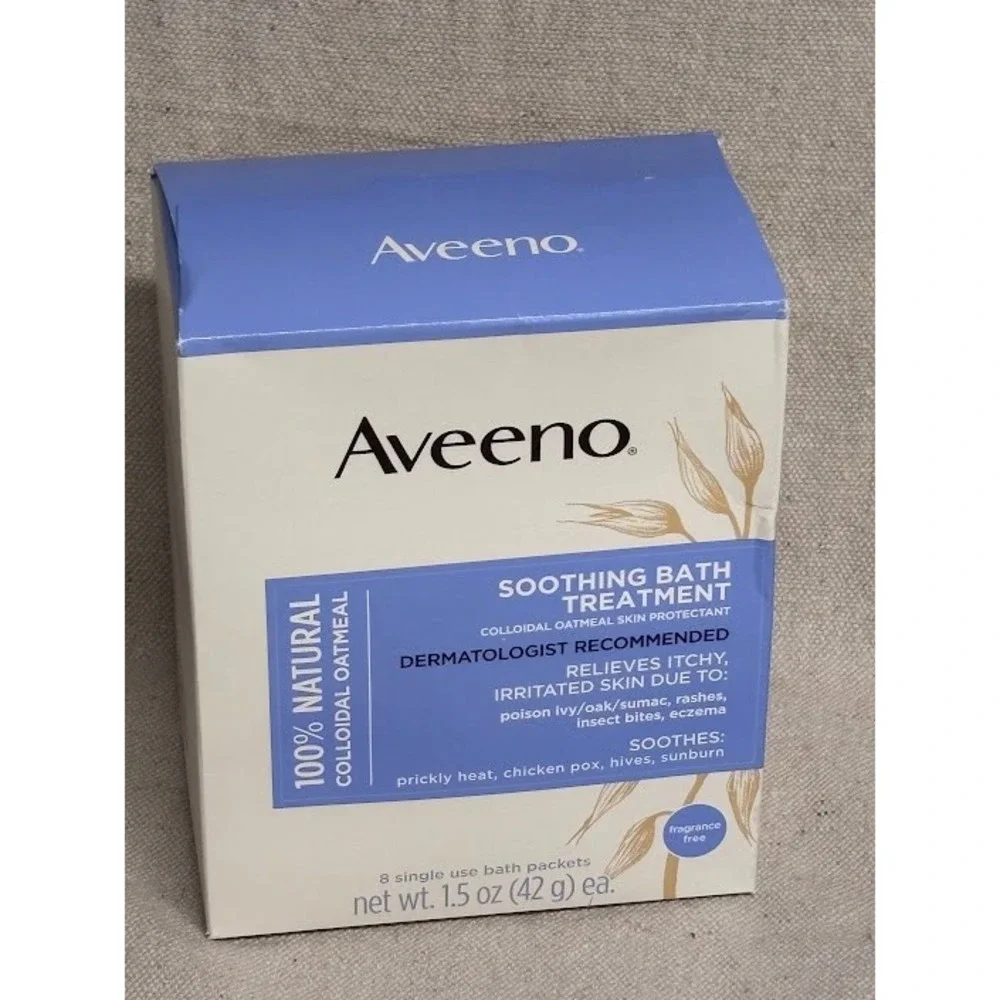 Aveeno Soothing Bath Treatment Itchy Irritated‎ Skin Relief Packets - 8 Count